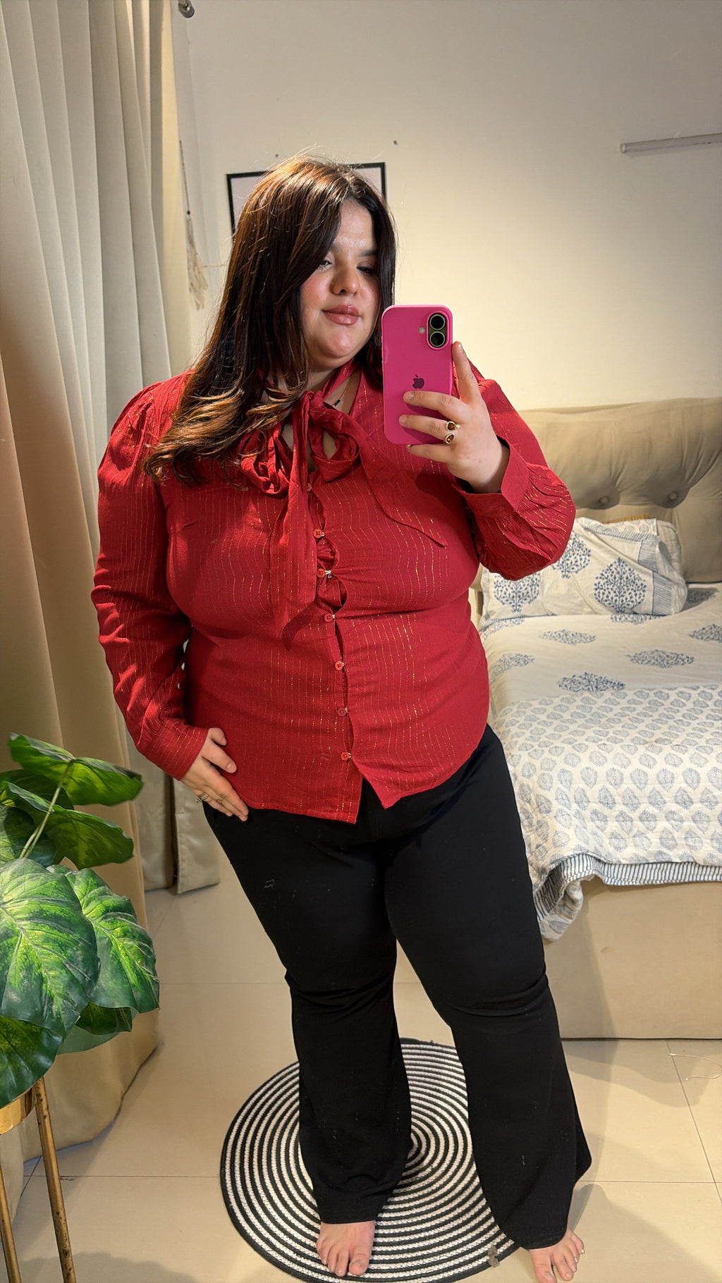 Bow-Tie Shimmer Shirt