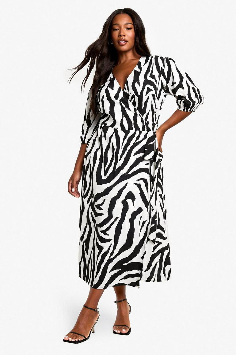 🦓 Wild Side Wrapped Dress