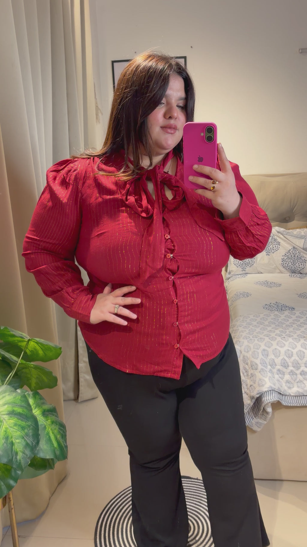 Bow-Tie Shimmer Shirt